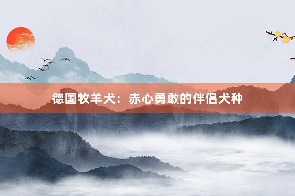 德国牧羊犬：赤心勇敢的伴侣犬种